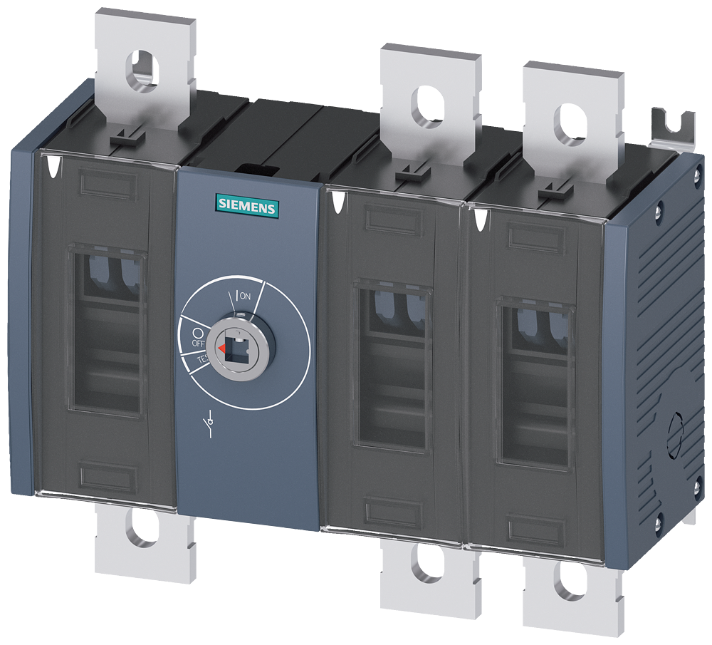 [Imagem do produto SECCIONADOR DE CORTE EM CARGA 500A, TAM. 4, DE 3 POLOS ACIONAMENTO FRONTAL CE 3KD44300QE200 SIEMENS]