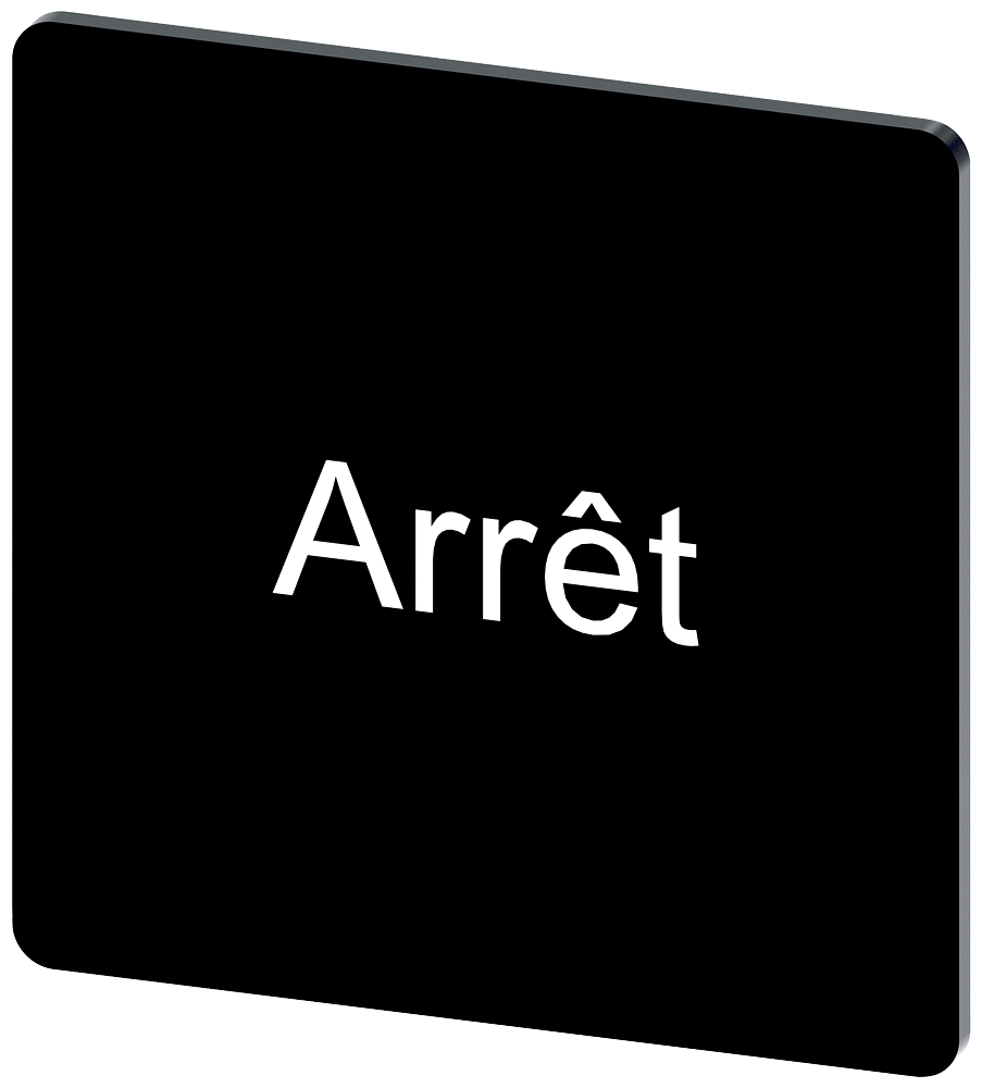 PLACA DE IDENTIFICAÇÃO 27X27MM PLACA PRETO INSCRIÇÃO: ARRET 3SU19000AE160GB0 SIEMENS