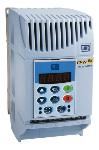[Imagem INVERSOR DE FREQUÊNCIA TRIFÁSICO 1,5KW 4A 380/480V 50/60HZ CFW080040T3848PSZ 10413472 WEG]