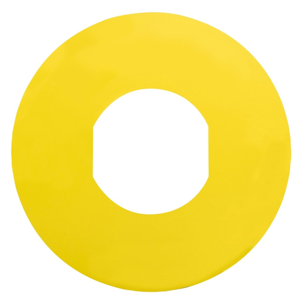 [Imagem do produto ETIQUETA CIRCULAR PLÁSTICA AMARELA Ø60MM PARA BOTÃO DE DESLIGAMENTO DE EMERGÊNCIA SEM GRAVAÇÃO ZBY9101 SCHNEIDER]