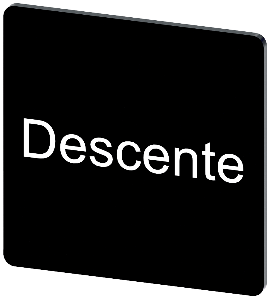 PLACA DE IDENTIFICAÇÃO 27X27MM PLACA PRETO INSCRIÇÃO: DESCENTE 3SU19000AE160GD0 SIEMENS