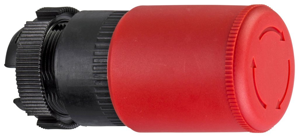 [Imagem CABEÇOTE PARA BOTÃO DE EMERGÊNCIA Ø22MM PLÁSTICO GIRAR PARA DESTRAVAR COGUMELO Ø30MM VERMELHO ZA2BS834 SCHNEIDER]