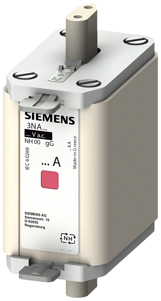 [Imagem do produto FUSIVEL NH FRONT T.00 400V ISOL 3NA68324 SIEMENS]