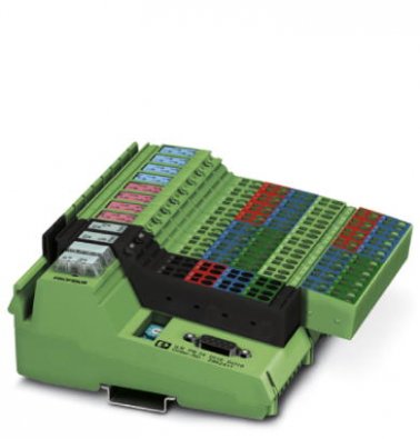 [Imagem MÓDULO I/O PROFIBUS DP 9 SUPORTES D-SUB 16 ENTRADAS/SAÍDAS DIGITAIS 24VDC 500MA IP20 PHOENIX CONTACT]
