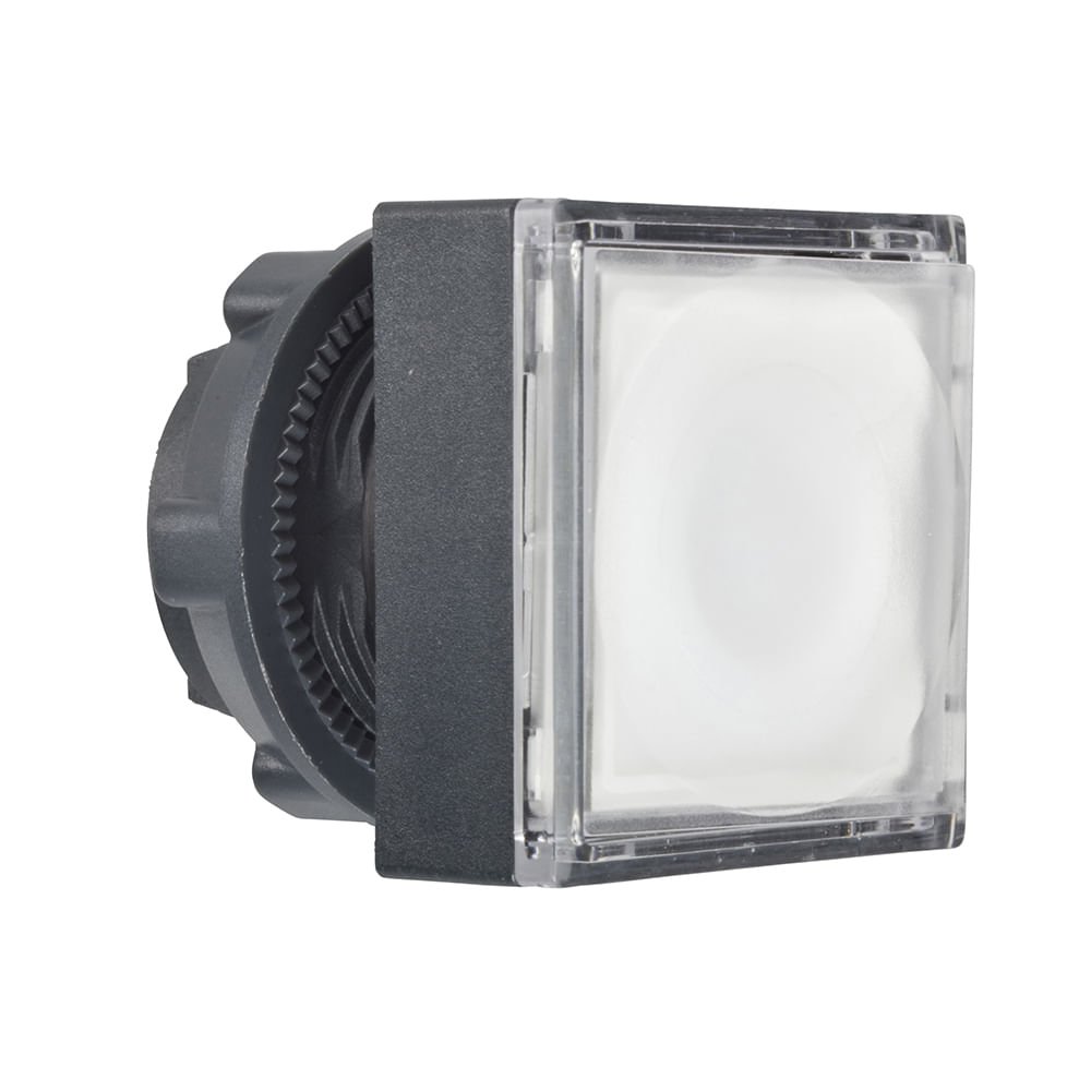 [Imagem CABEÇOTE PARA BOTÃO LUMINOSO MODULAR Ø22MM PLÁSTICO, QUADRADO, PARA LED INTEGRAL, BRANCO ZB5CW313 SCHNEIDER]