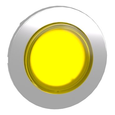 [Imagem CABEÇOTE PARA BOTÃO LUMINOSO FACEADO Ø30MM METÁLICO SALIENTE LED INTEGRAL AMARELO PARA ETIQUETA ZB4FW183 SCHNEIDER]