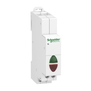 [Imagem SINALIZADOR MODULAR LUMINOSO ACTI9 IIL DOUBLE VERDE/VERMELHO 110 230V A9E18335 SCHNEIDER]