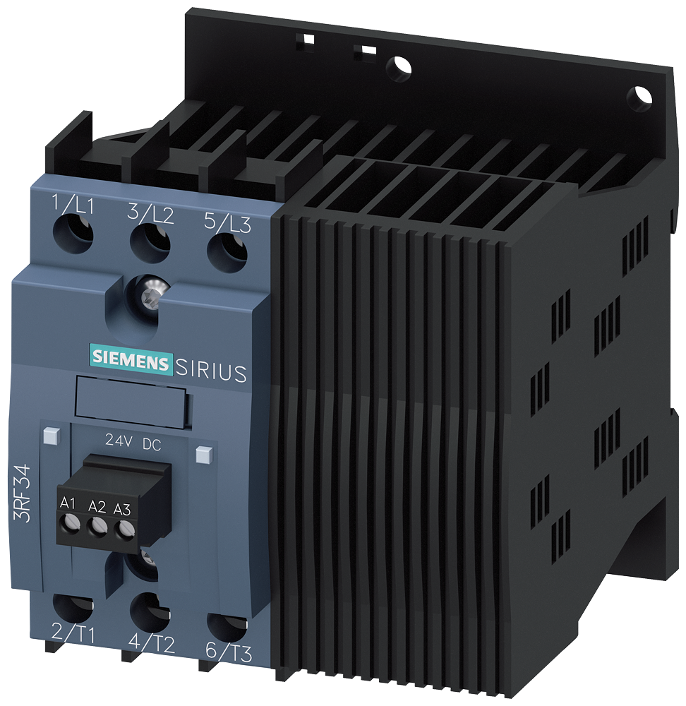 [Imagem do produto CONTATOR A SEMICONDUTOR 3RF3, TRIFÁSICO CA53 7,4A 48-480V/24V CC 3RF34101BD04 SIEMENS]