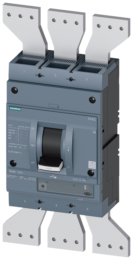 DISJUNTOR IEC FRAME 1250 1250 A DE 3 POLOS 110 KA TU ELISA 3VA26127HK320AA0 SIEMENS