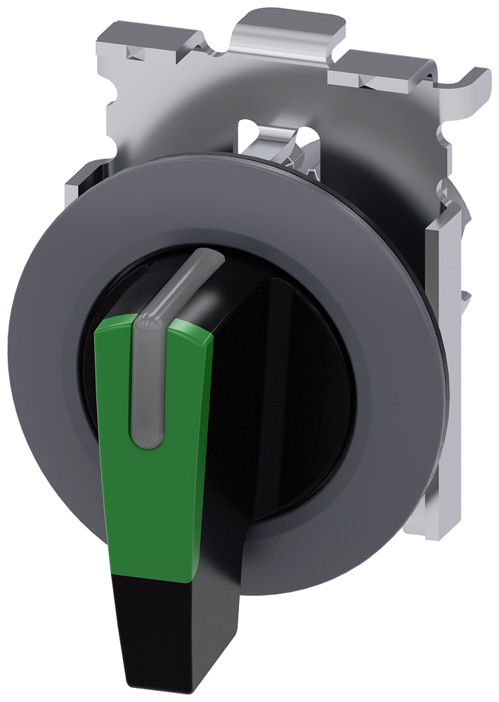 INTERRUPTOR COM MANÍPULO ILUMINÁVEL 30 MM REDONDO METAL MATE VERDE MAN 3SU10622EM400AA0-ZY10 SIEMENS