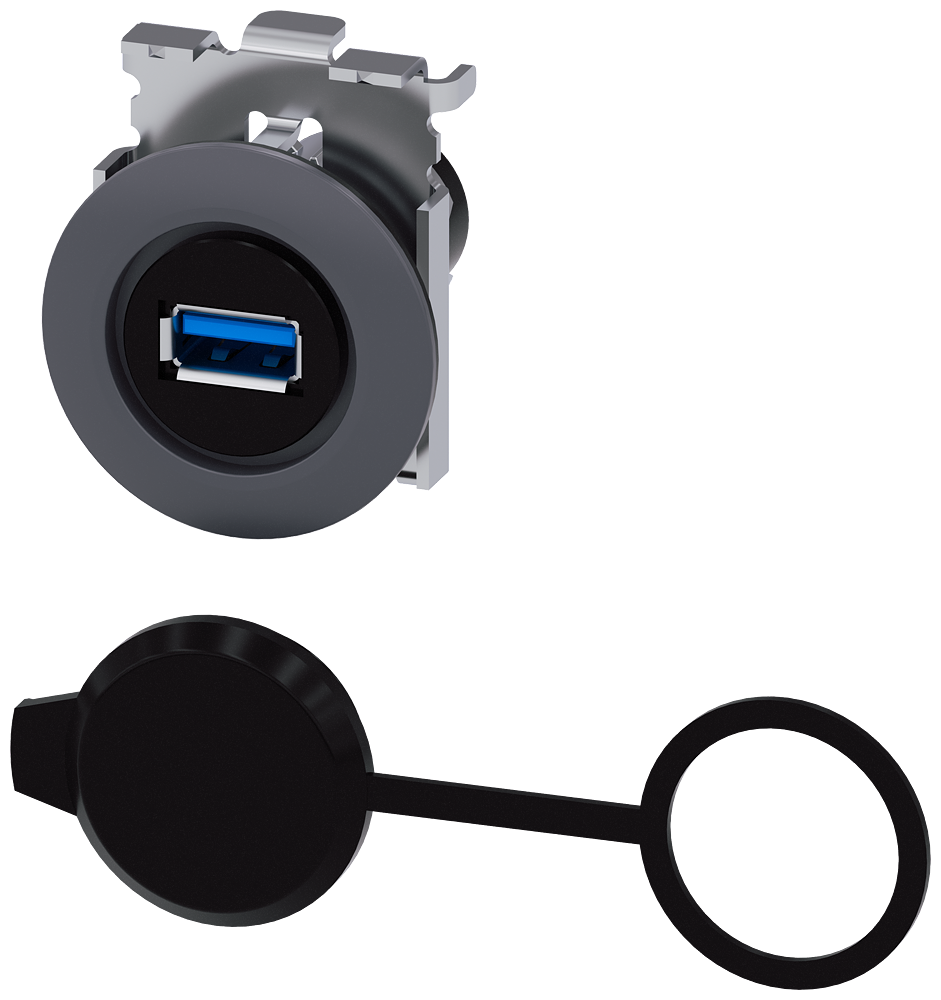 [Imagem do produto CONEXÃO USB, 30MM, METAL FOSCO, CINZA ARENOSO 3SU19600GA800AA0 SIEMENS]