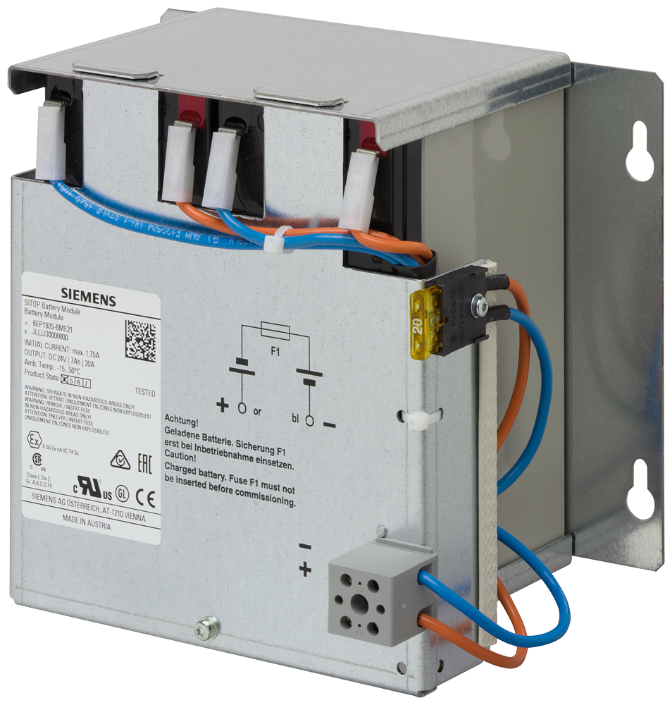 [Imagem MÓDULO BATERIA SELADA 7AH 15/40A 24VCC PARASITOP UPS 6A 6EP19356ME21 SIEMENS]