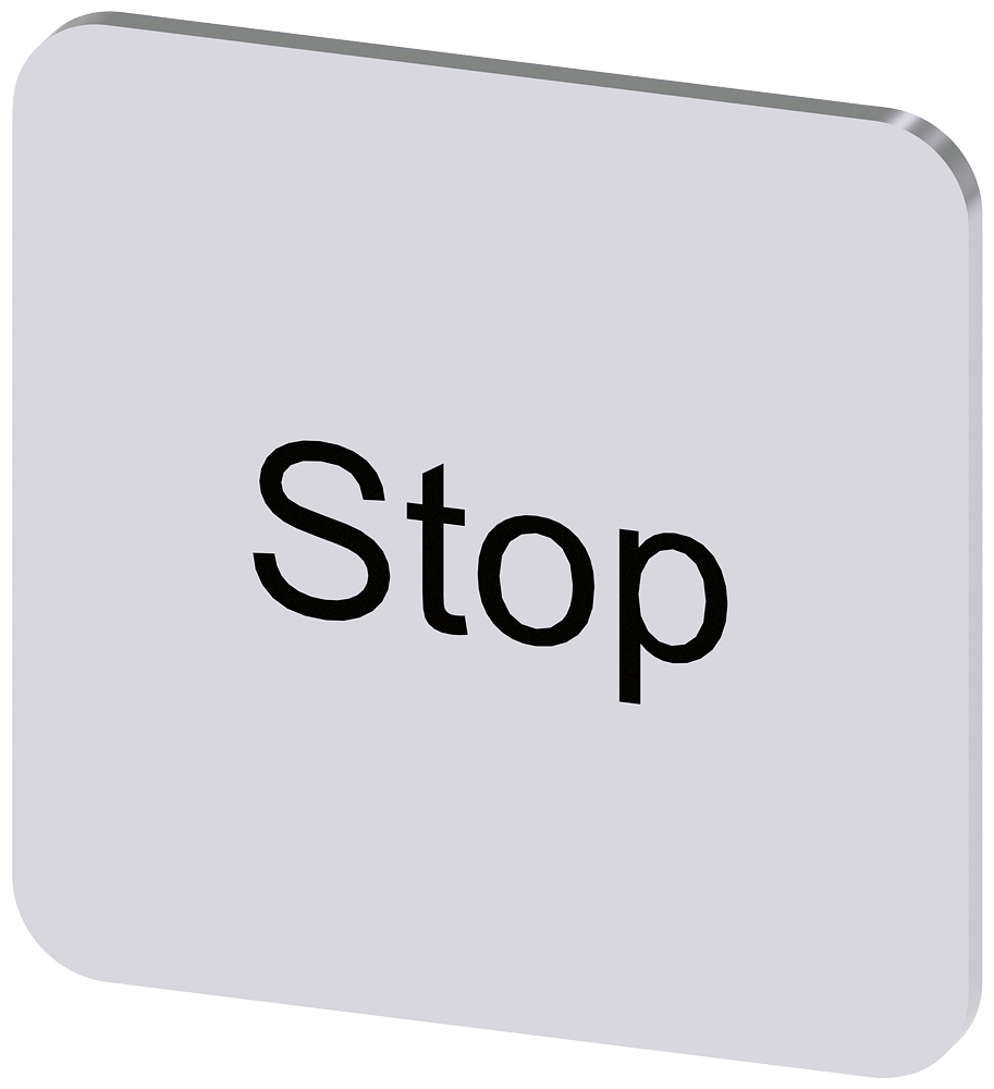 [Imagem do produto PLACA DE IDENTIFICAÇÃO 22X22MM, PLACA PRATA, INSCRIÇÃO: STOP 3SU19000AF810DS0 SIEMENS]