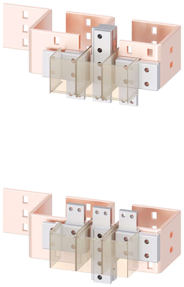 PROLONGAMENTO DE CONEXÃO DO LADO FRONTAL 3 PEÇAS PARA MCCB 100% AVALIADO PARA 3VA98730QH00 SIEMENS
