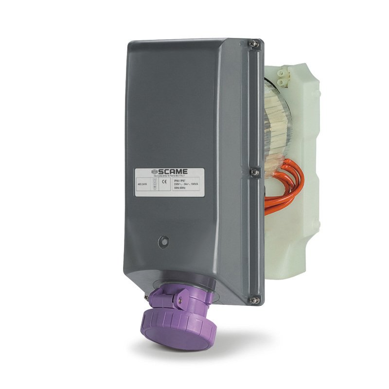 [Imagem TOMADA DE EMBUTIR INTERTRAVAMENTO 2P IP66/IP67 16A 24V AC 403.2416 SCAME]