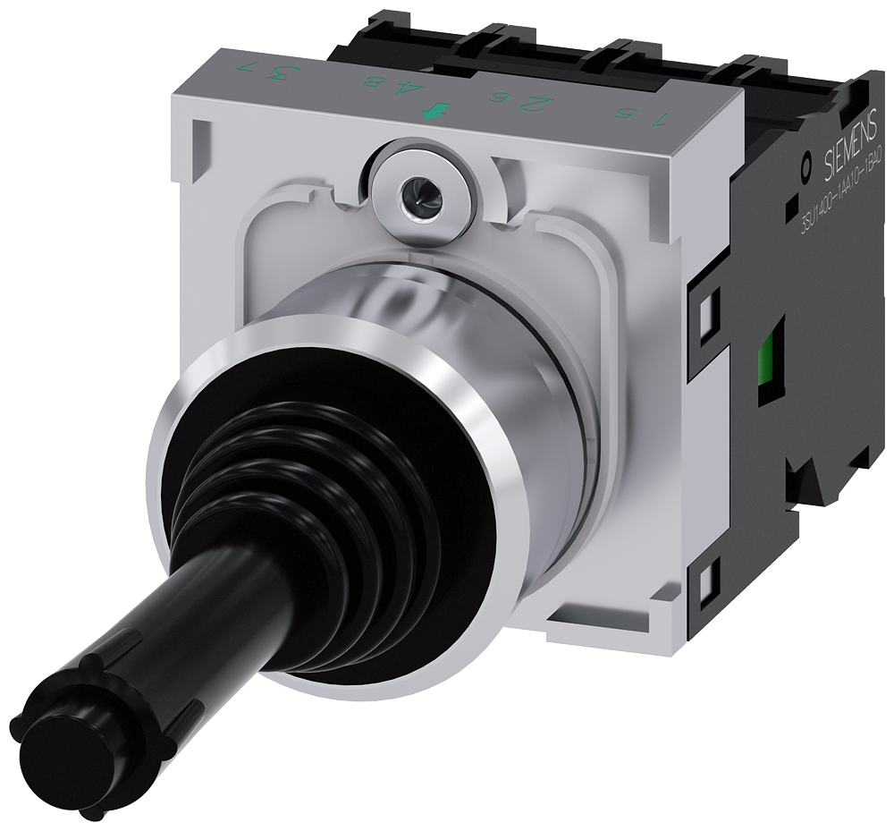 [Imagem do produto INTERRUPTOR MESTRE, 22MM, REDONDO, METAL, ALTO BRILHO, PRETO, 1NA, 1NA, 1NA, 1NA 3SU11507BF881QA0 SIEMENS]