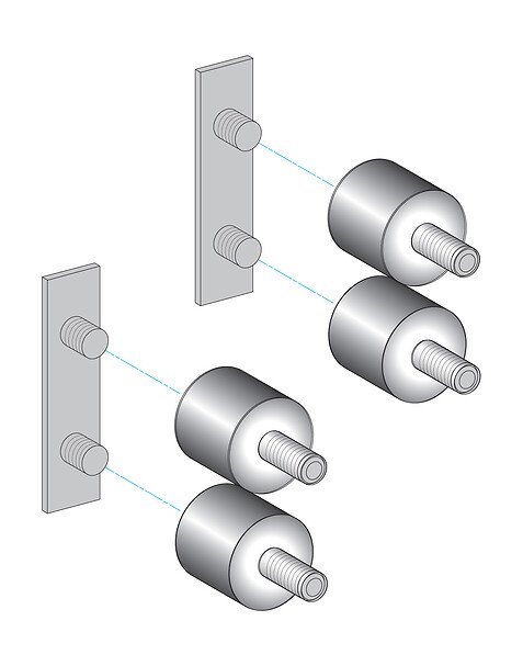 [Imagem KIT ANTI VIBRACAO P/CORTINA XUSL2E/4E TELEMECANIQUE XUSZVA8]