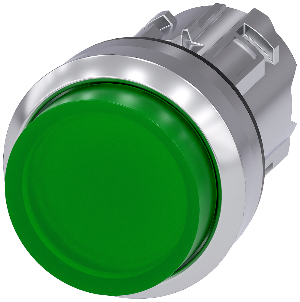 BOTÃO ILUMINADO 22 MM REDONDO METAL DE ALTO BRILHO VERDE BOTÃO DE PRESS 3SU10510BB400AA0-ZY13 SIEMENS
