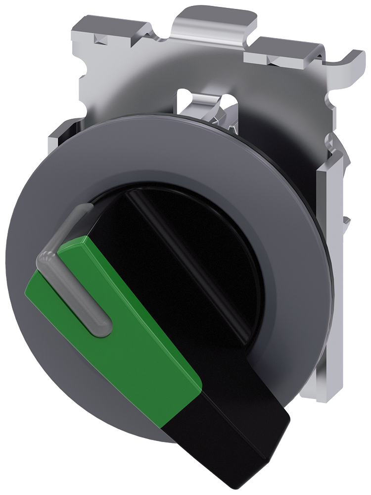 INTERRUPTOR COM MANÍPULO ILUMINÁVEL 30 MM REDONDO METAL MATE VERDE MAN 3SU10622EF400AA0-ZY11 SIEMENS