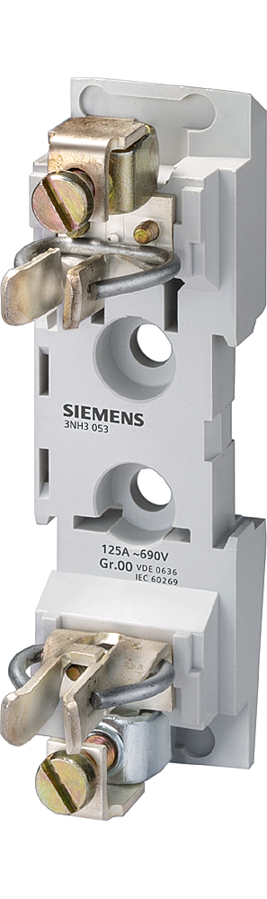ADAPTADOR PARA FUSÍVEIS PARA BAIXA TENSÃO E ALTA POTÊNCIA TAM. 00 DE 1 POLO 3NH3053 SIEMENS