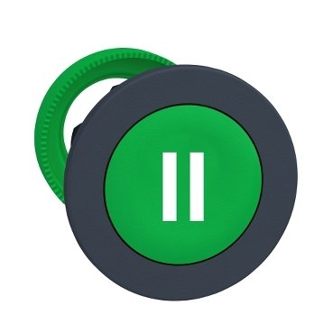 [Imagem CABEÇOTE PARA BOTÃO FACEADO Ø30MM PLÁSTICO RETORNO POR MOLA VERDE II ZB5FA336 SCHNEIDER]