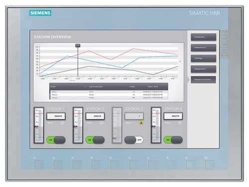[Imagem PAINEL COMFORT KTP1200 TECLA/TOUCH DISPLAY TFT 12" 24VCC SIMATIC 6AV21232MB030AX0 SIEMENS]