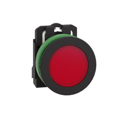 [Imagem SINALIZADOR ANTIMICROBIANO MONOBLOCO FACEADO Ø30MM PLÁSTICO LED DE ALTO BRILHO VERMELHO 24VCA/CC XB5FVB4 SCHNEIDER]