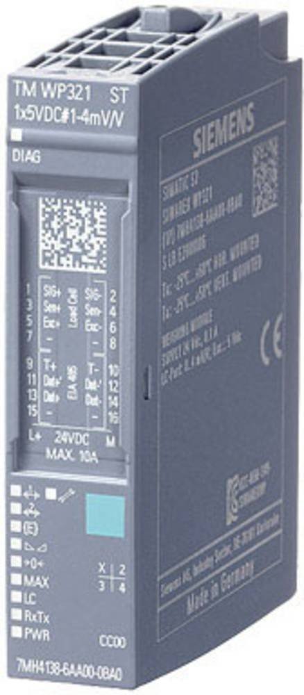 [Imagem MÓDULO ELETRÔNICO PESAGEM 1 CANAL PARACÉLULA CARGA 1-4MV/V SIMATIC ET200SP SIWAREX WP321 7MH41386AA000BA0 SIEMENS]