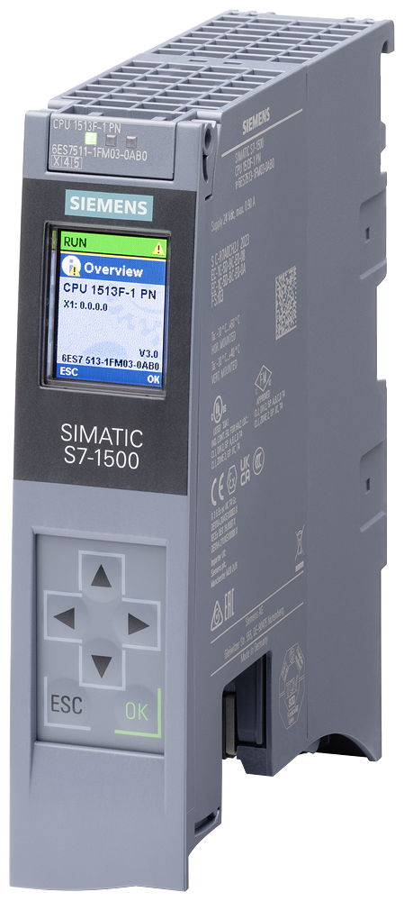 [Imagem do produto S7-1500:CPU 1513F-1 PN, 900+2,5MB 6ES75131FM030AB0 SIEMENS]