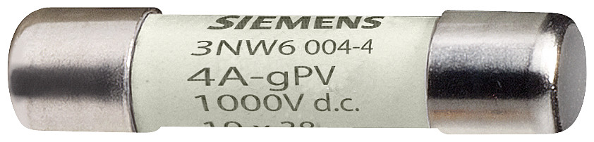 ENCAIXE DE FUSÍVEIS CILÍNDRICOS 10X38 MM 6 A GPV UN CC: 1000 V 3NW60014 SIEMENS