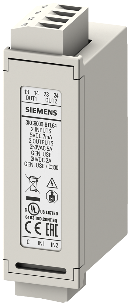 MÓDULO DE EXPANSÃO 2DI/2DO RELÉ ACESSÓRIOS PARA ATC6300 E ATC6500; ENCA 3KC90008TL64 SIEMENS