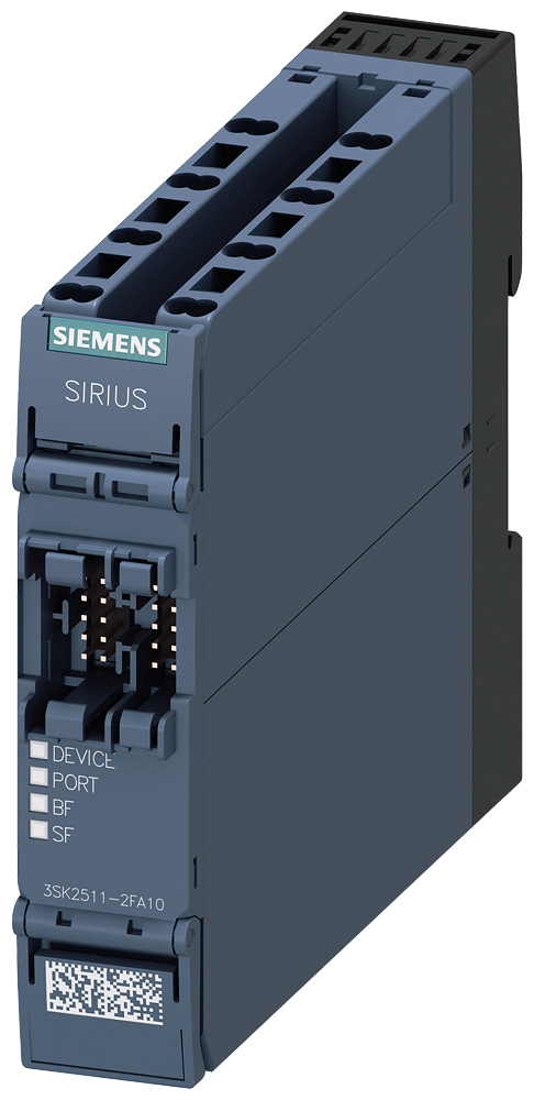 [Imagem do produto MÓDULO DE INTERFACE, PROFINET, 100 MBIT/S, RJ45, 22,5 MM, BORNE DE MOLA 3SK25112FA10 SIEMENS]