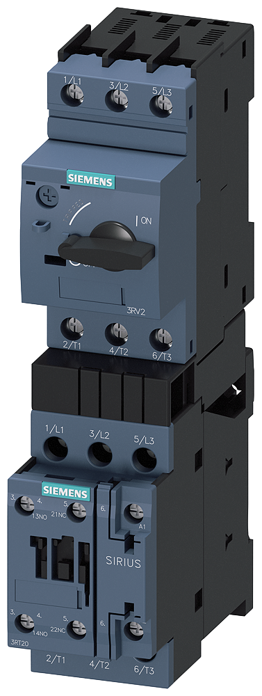 CHAVE DE PARTIDA ACIONADOR DIRETO S0 4,5-6,3 A AC 230 V/50 HZ 150 KA 3RA21201GA240AP0 SIEMENS