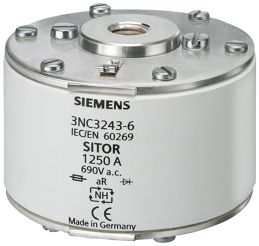 [Imagem do produto FUSÍVEL SITOR 1250A 690V AR M12 NH2 3NC32436B SIEMENS]