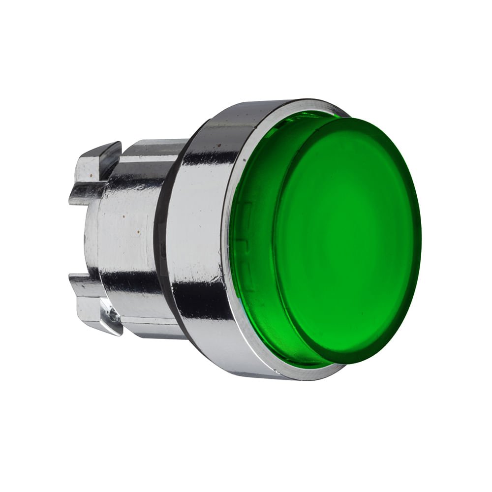 [Imagem CABEÇOTE PARA BOTÃO LUMINOSO Ø22MM METÁLICO, PROJETADO, COM RETENÇÃO, VERDE ZB4BH33 SCHNEIDER]