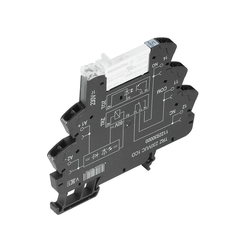 [Imagem do produto ACOPLADOR RELE 1REV 120VCC/CA C/ LED  (MOLA) TRZ 120VUC 1CO 1122920000 WEIDMULLER]