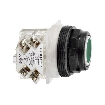 [Imagem BOTÃO Ø30MM PLÁSTICO RETORNO POR MOLA VERDE NA 9001SKR1GH5 SCHNEIDER]