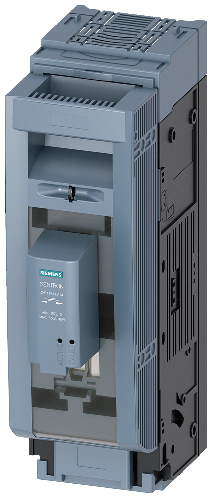 [Imagem do produto SENTRON, SECCIONADORA-FUSÍVEL SOB CARGA 3NP1, DE 1 POLO, NH3, 630 A 3NP11611DA14 SIEMENS]