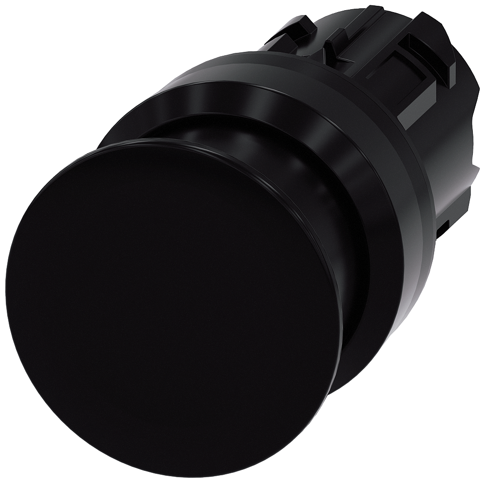 BOTÃO TIPO COGUMELO 22 MM REDONDO PLÁSTICO PRETO 30 MM RETORNO 3SU10001AD100AA0-ZY11 SIEMENS