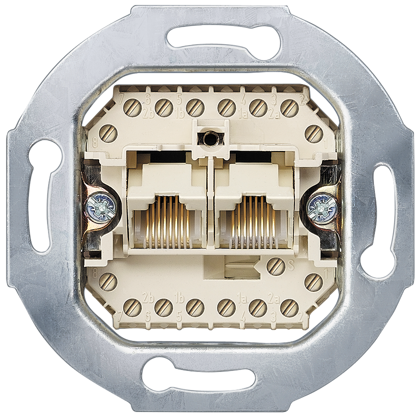 TOMADA DE CONEXÃO UAE NÃO BLINDADA 2X DE 8 POLOS RJ11/12 E RJ45 CAT. 5TG2406 SIEMENS