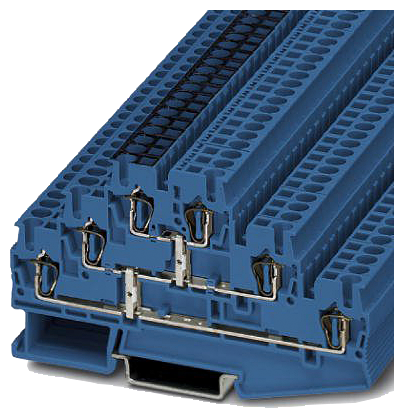TERMINAL DE TRÊS ANDARES N 2,5MM2 CONEXÃO DE MOLA AZUL 1 POTENCIAL 8WH20350AF01 SIEMENS