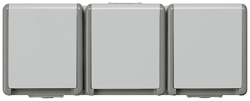 FLÄCHE IP44 MONTAGEM À SUPERFÍCIE TOMADA SCHUKO 3X HORIZONTAL 5UB4731 SIEMENS
