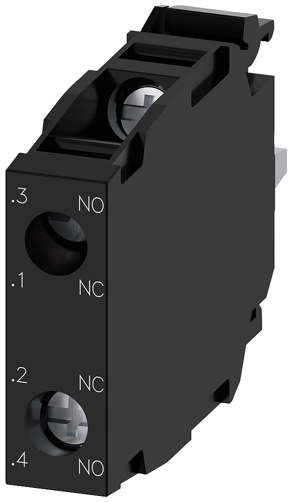 MÓDULO DE CONTATOS COM 2 ELEMENTOS DE COMUTAÇÃO 1NA+1NF CONEXÃO PARAFUSADA, 3SU14001AA101FA0-ZX90 SIEMENS
