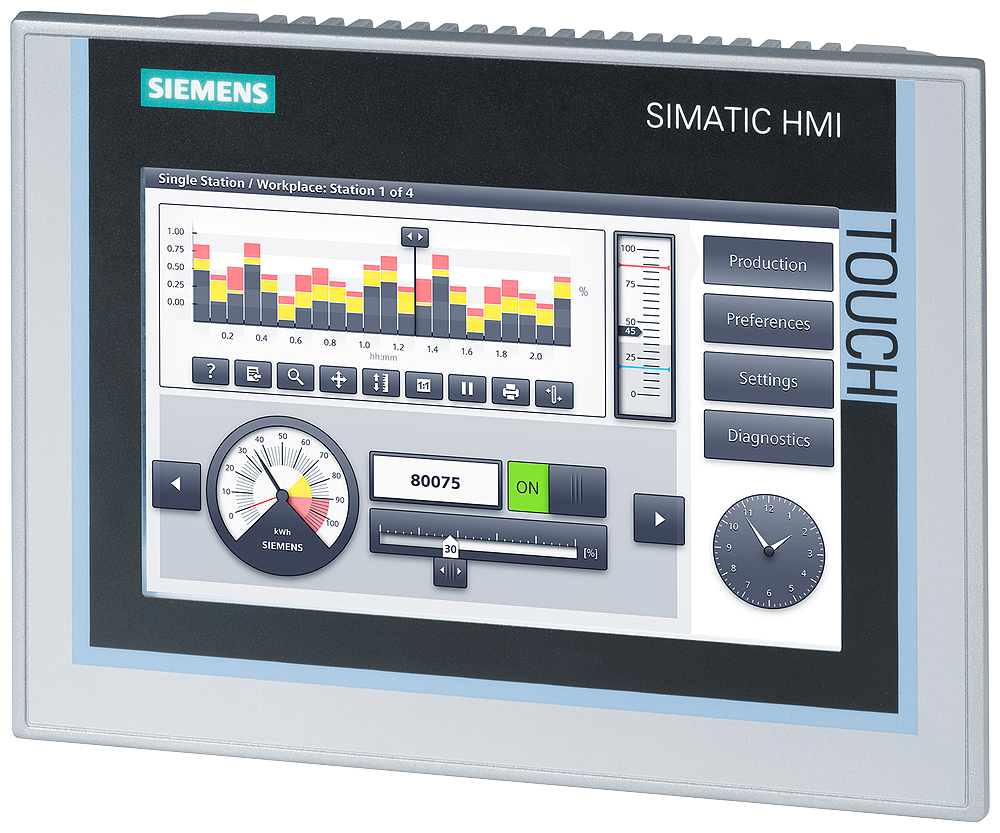 [Imagem PAINEL COMFORT OPERAÇÃO POR TOUCH TELA TFT DISPLAY 7" TP700 6AV21240GC010AX0 SIEMENS]