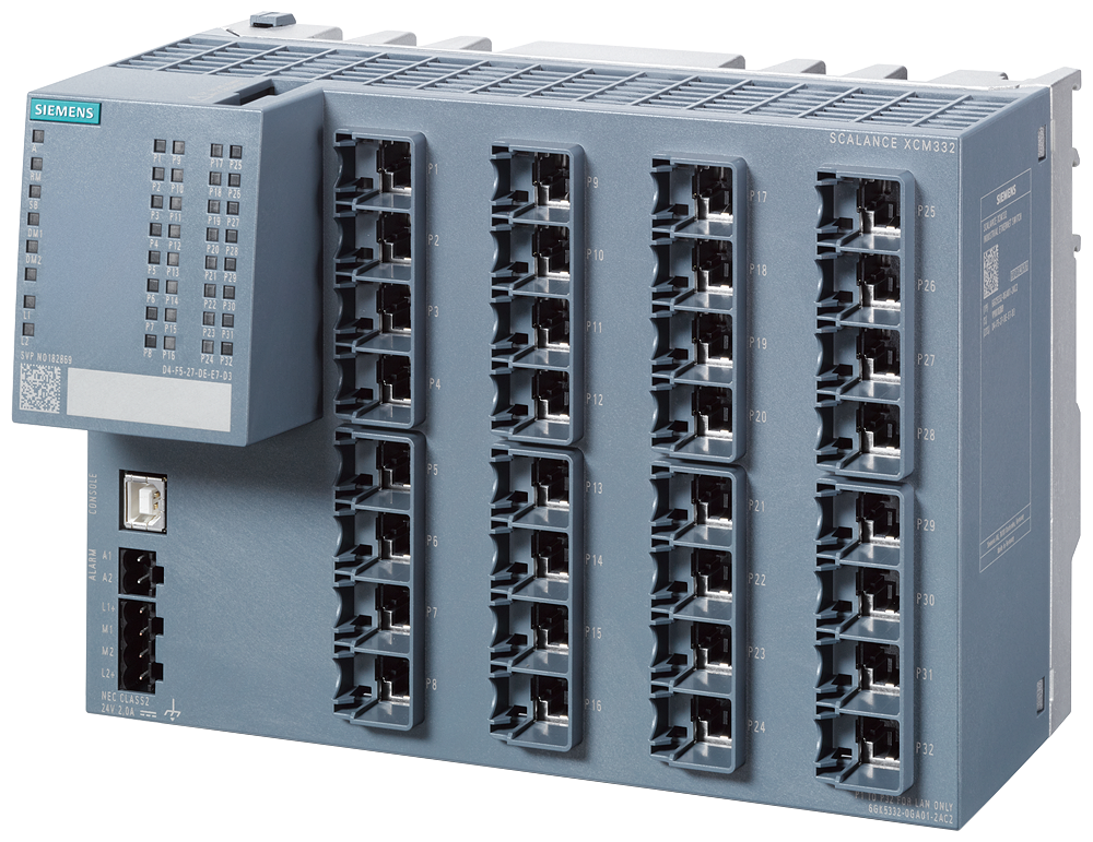 [Imagem SCALANCE XCM332, SWITCH IE GERENCIADO CAMADA 2, 32X RJ45 10/100/1000 MBIT/S 6GK53320GA012AC2 SIEMENS]