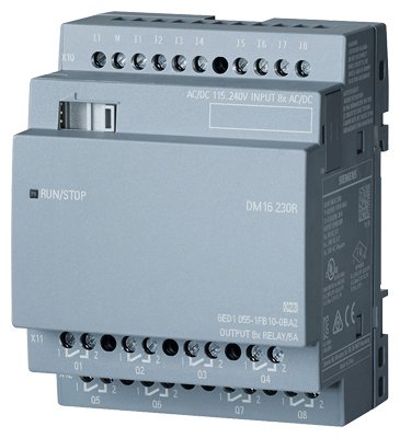 [Imagem LOGO MÓDULO DE EXPANSÃO DM16 230R PS/I/O 230V/230V/RELÉ 4 MW 8DI/8 PARA LOGO 8 6ED10551FB100BA2 SIEMENS]