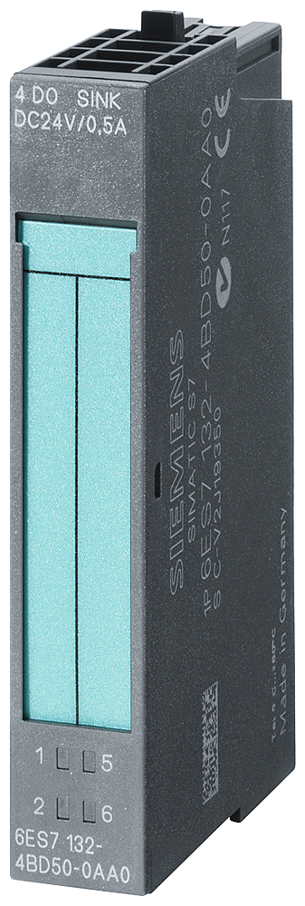 [Imagem do produto ET 200S: EM 4 DO 24V/2A DC, 15 6ES71324BD300AB0 SIEMENS]