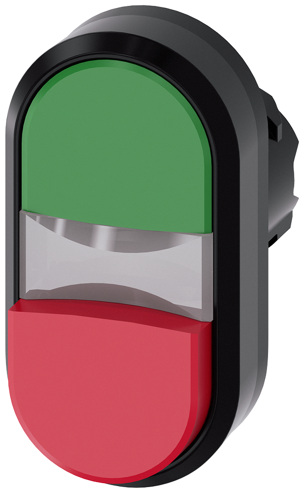 TECLA DUPLA ILUMINADA 22 MM REDONDO PLÁSTICO VERDE VERMELHO BOTÕES DE P 3SU10013BB420AA0-ZX90 SIEMENS
