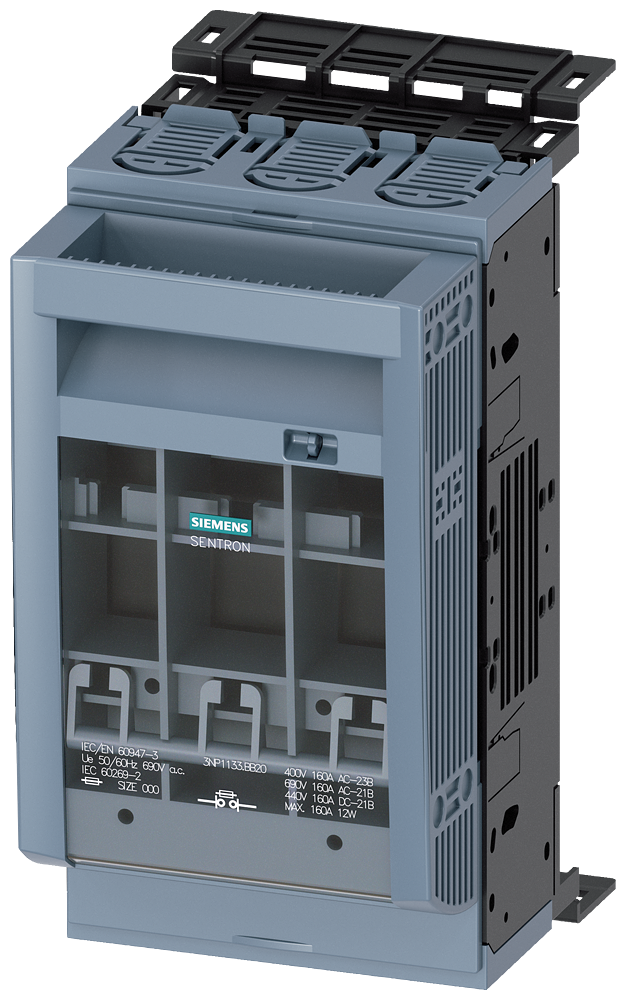 SECCIONADORA-FUSÍVEL SOB CARGA 3NP1 DE 3 POLOS NH00 160 A 3NP11331BB20 SIEMENS