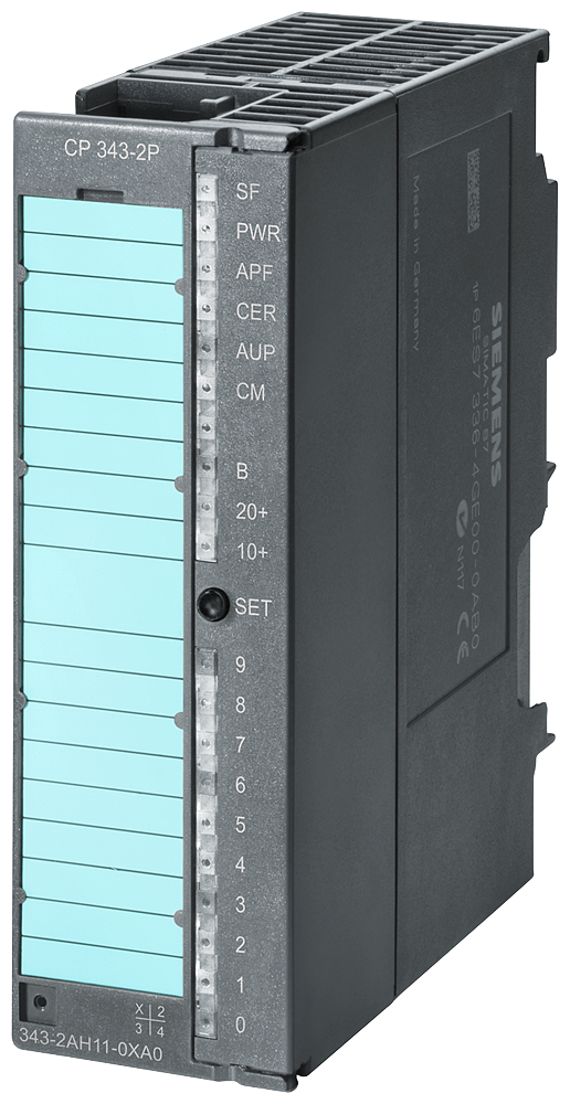 [Imagem do produto PROCESSADOR DE COMUNICAÇÃO PARA CONEXÃO SIMATIC S7-300/ET 200M CP 343-2P SIMATIC NET 6GK73432AH110XA0 SIEMENS]
